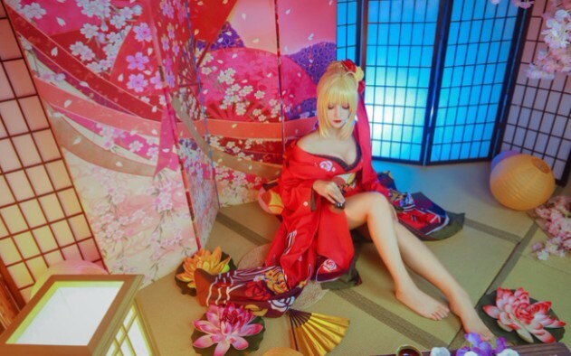 [cos collection] Ms. Fate/Grand Order cosplays Nero in kimono. I want to have a drink with Ms. Nero.