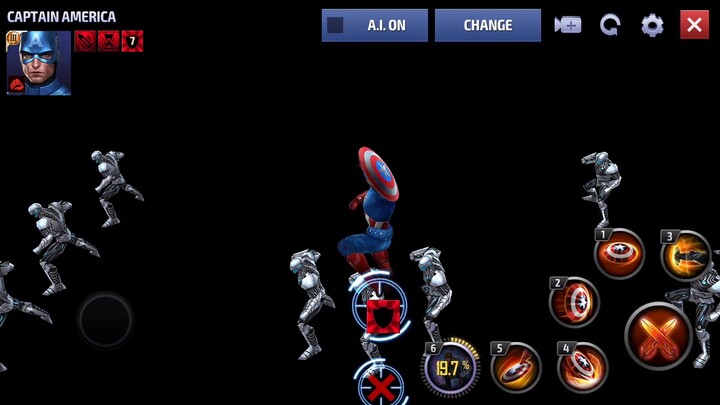 MARVEL FUTURE FIGHT - CAPTAIN AMERICA AVENGERS SUIT COMPLETE MOVESET