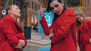 The sister in red is so cool! Russian girl dances to MONSTA X's "Love Killa" on the street [MAD Danc