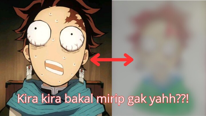 mewarnai tanjiro kamado,kira kira mirip gak yahh??!