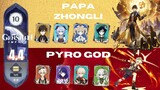 Floor 10 Spiral Abyss 4.4 - CO Papa Zhongli & C6 Pyro God | Genshin Impact