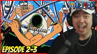 LUFFY MEETS ZORO!! || LUFFY VS CAPTAIN MORGAN || One Piece Episode 2 & 3 REACTION!!