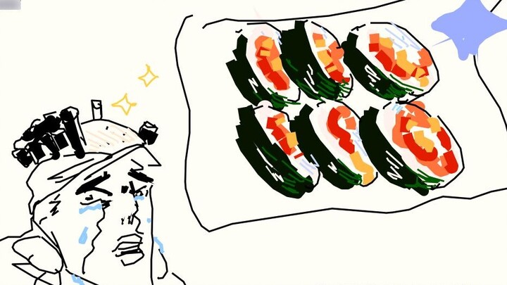 [JOJO, kamu menggambar dan menurutku] Hari sushi gila anak KFC! vUmurku 50, mainkan DIO bersamaku!