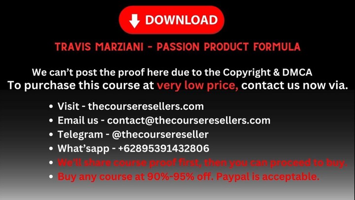 Travis Marziani – Passion Product Formula