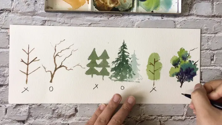 Watercolour｜Common mistakes when drawing trees & corrections!