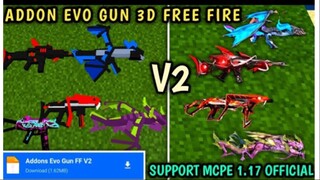 AKHIRNYA RILIS😱! SENJATA FREE FIRE DI MINECRAFT PE 1.19+! ADDONS EVO GUN V5 FF TERBAIK SURVIVAL