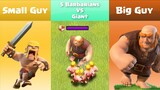 Every Level Barbarian VS Every Level Giant | Clash of Clans