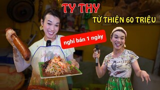 Ty Thy nghỉ bán gỏi 1 ngày, đi làm từ thiện tại Tây Ninh - Ty Thy Vlog Gỏi đu đủ