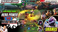 PENJELASAN LENGKAP❗PERBEDAAN HERO POWER DENGAN HERO META ||Cara main uranus gak mati mati 2024(MLBB)