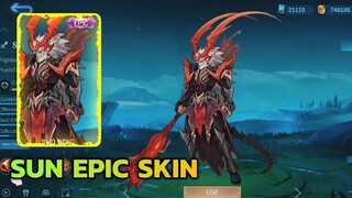 New Upcoming Sun Epic Skin || Sun New Skin Mobile Legends Bang Bang || MLBB