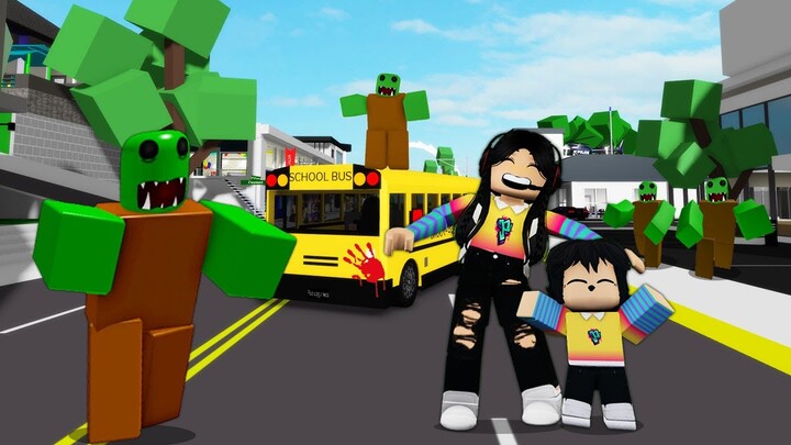 SOBREVIVO a un apocalipsis ZOMBIE con mi hermanita en roblox Brookhaven RP | paolazgames