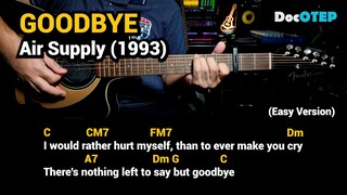 Goodbye - Air Supply (1993) (Easy Guitar Chords Tutorial with Lyrics)