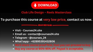 Club Life Design – Reels Masterclass