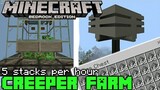 Minecraft Bedrock AFK CREEPER FARM - Tutorial [5 stacks p/hr] MCPE,PS4,Windows,Xbox,Switch