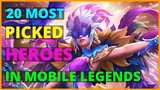 TOP 20 MOST PICKED HEROES IN MOBILE LEGENDS 2021