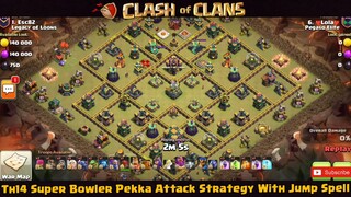 Super Bowler Pekka Strategy!! Th14 Super Bowler Pekka Attack Strategy With Jump Spell #1