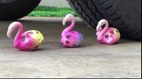 Eksperimen : Bebek Angsa Orbeez vs Roda Mobil | Menghancurkan Hal Renyah Dengan Mobil! #asmr