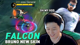 Gosu General Reacts and Review Bruno new skin Falcon | Mobile Legends