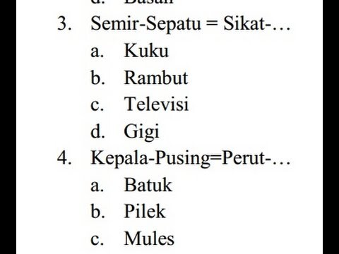 Tes Psikotes Kolerasi Kata 50 Soal Beserta Jawabannya | Part 1