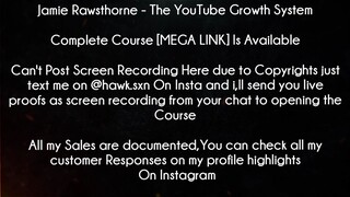 Jamie Rawsthorne Course The YouTube Growth System download