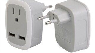 US to EU travel adapter with 2usb