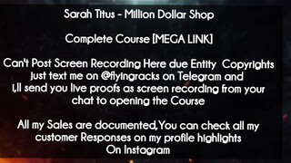 Sarah Titus course - Million Dollar Shop download