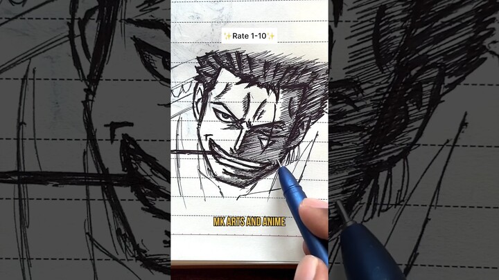 [ASMR]🔥ZORO✨Drawing from ONE PIECE☠️(sketchbook) #shorts #satisfying #anime