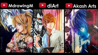 Drawing Light Yagami Kira Death Note (Collab with @Akash Arts ​ and @MdrawingM ) | diArt
