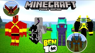 แจก+รีวิวแอดออนเบ็นเท็นV7โครตเจ๋ง!!มีเอเลี่ยนเยอะมาก!!Minecraft pe 1.16.201 BEN10