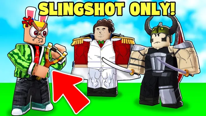 I fought bosses WITH ONLY SLINGSHOT! (Blox fruits)