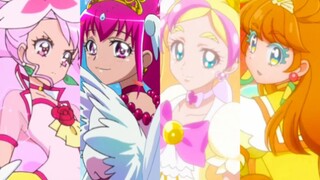 Pretty Cure semuanya diubah menjadi bentuk yang berbeda, dan cuplikan beberapa detik menjadi video p