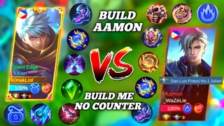 JULIAN VS TOP SUPREME NO 1 AAMON | JULIAN BEST BUILD NO COUNTER VS BUILD AAMON | JULIAN MLBB