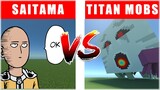 Saitama (One Punch Man) VS Titan Mobs - Minecraft Bedrock Edition / MCPE 1.18
