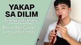 Yakap Sa Dilim - Arthur Nery | Recorder Cover with Easy Letter Notes and Lyrics