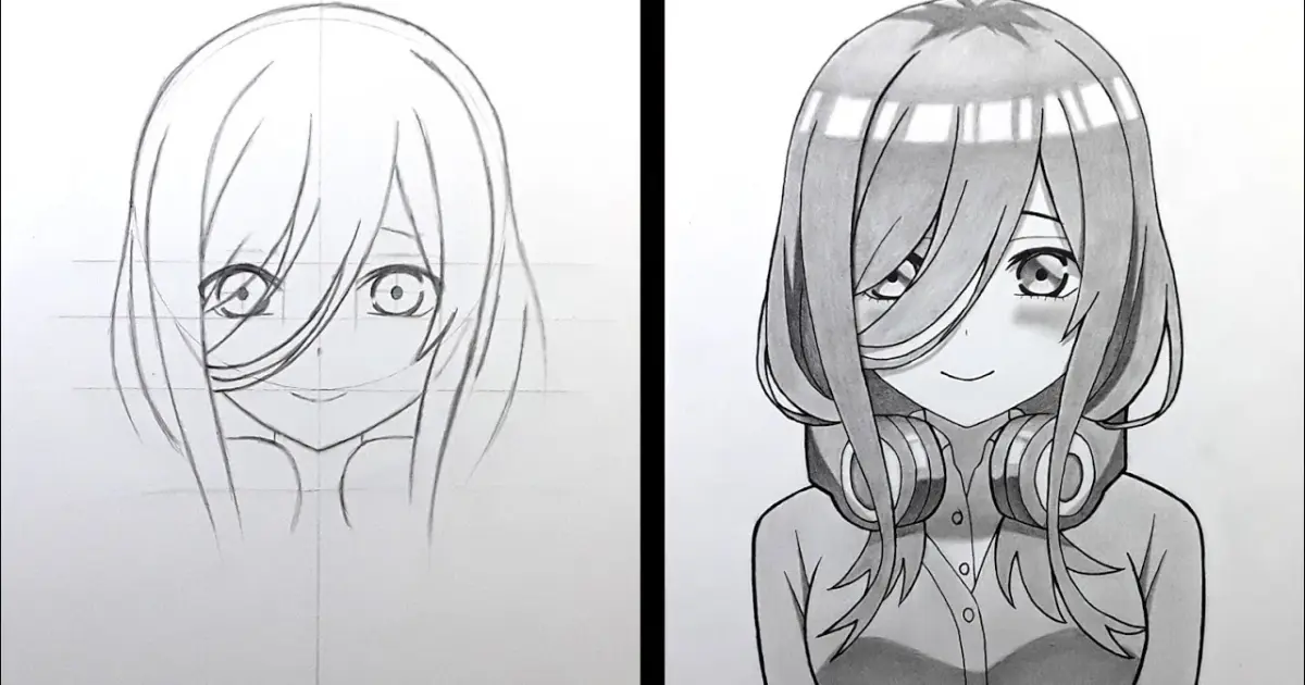 How To Draw Miku Nakano [Gotoubun No Hanayome] - Step By Step - Bilibili