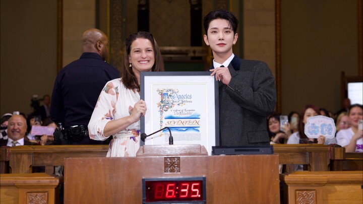 241108 SEVENTEEN JOSHUA speech and received the certificate of appreciation from the LA City Council