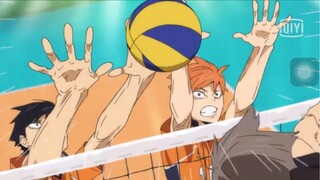 Cuplikan Haikyuu momen serangan cepat si kembar tempo minus baris belakang