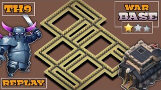 NEW TH9 WAR BASE + REPLAY PROOF | ANTI ZAP DRAGONS / LAVALOONS | CLASH OF CLANS