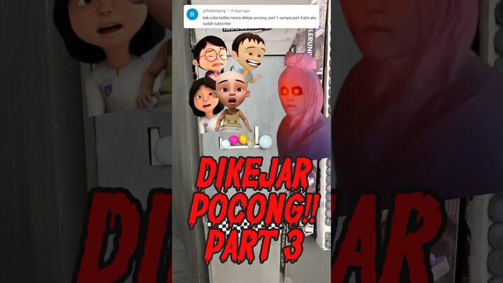 👻😱 PART 3 DIKEJAR POCONG!! Upin Ipin akhirnya jadi pocong??!! | MRI #shorts