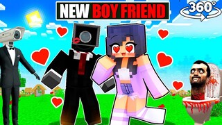 😱 APHMAU KISS NEW BOYFRIEND - CAMERAMAN in Minecraft 360°! (SKIBIDI TOILET)