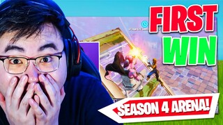 My FIRST WIN of Season 4 - NEW BATTLE PASS **(Fortnite Arena)**