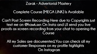 Zarak Course Advertorial Mastery download