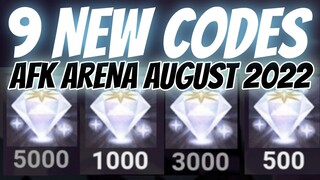 All 9 NEW CODES | AFK Arena August 2022