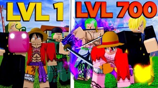 UPEI DO 1 AO 700 VIRANDO TODOS OS MUGIWARAS NO BLOX FRUITS!