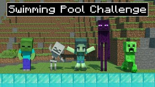Monster School: Swimming Pool Challenge part 2 | Minecraft Animation