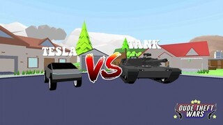 Tesla VS Tank In Dude Theft Wars