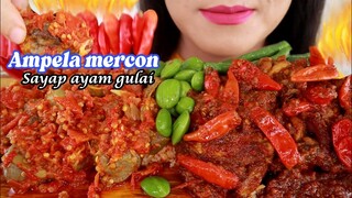 ASMR AMPELA MERCON, SAYAP AYAM GULAI PEDAS | INDONESIAN FOOD | ASMR MUKBANG INDONESIA