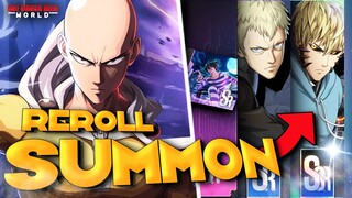 GLOBAL REROLL SUMMONS!!! HOW ITS GONNA WORK?! (Free Guaranteed SSR) in One Punch Man World