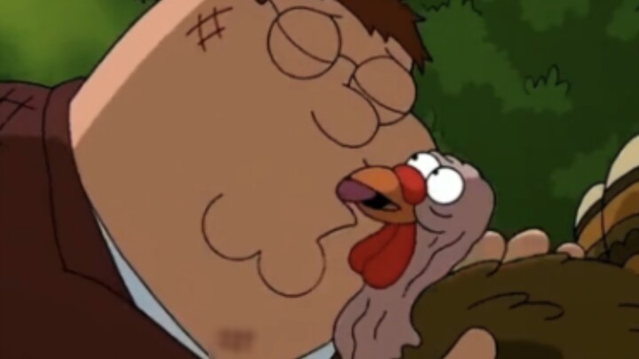 Peter chào đời và hôn một con gà tây