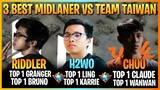 3 BEST MIDLANER nagsama sa NATIONAL ARENA vs Team Taiwan | (H2wo, Riddler & Chuu) | Mobile Legends